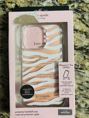 Kate Spade White Zebra Print Protective 14 Pro (6.1” Model)